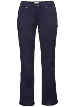 Bootcut-Hose aus elastischem Baumwoll-Twill