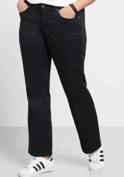 Bootcut-Hose aus elastischem Baumwoll-Twill