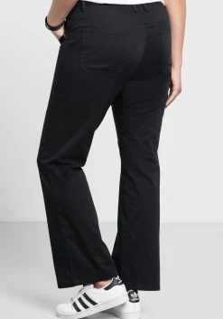 Bootcut-Hose aus elastischem Baumwoll-Twill