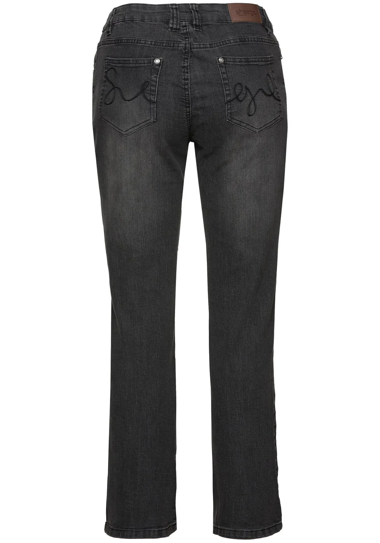 Bootcut-Jeans in 5-Pocket-Form, mit Used-Effekten