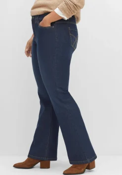 Bootcut-Jeans mit Kontrastnähten