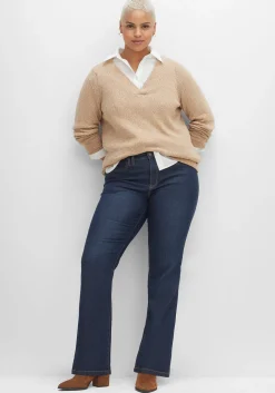 Bootcut-Jeans mit Kontrastnähten