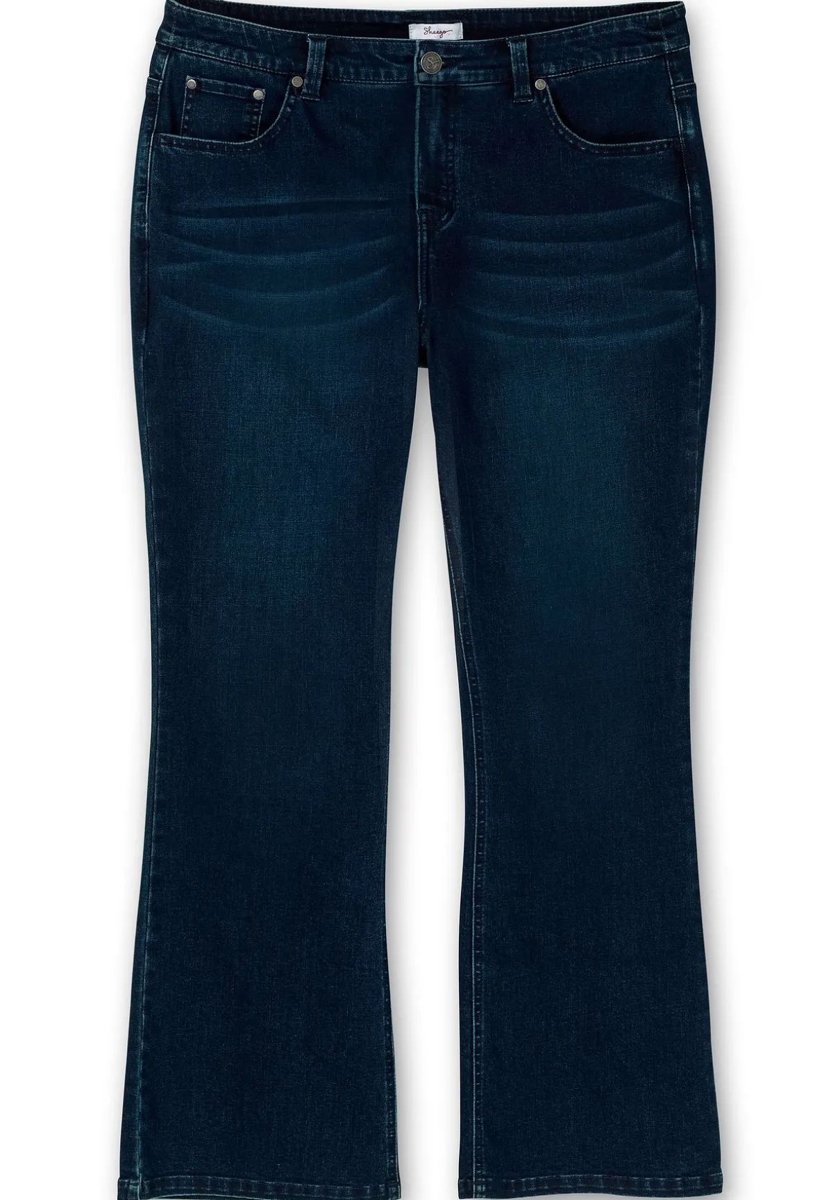 Bootcut-Jeans mit Catfaces und Shaping-Einsatz