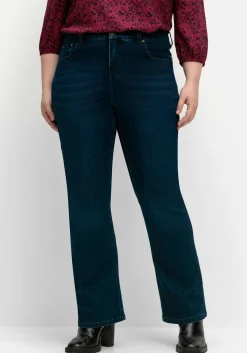 Bootcut-Jeans mit Catfaces und Shaping-Einsatz