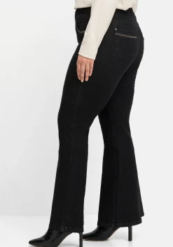 Bootcut-Jeans mit Kontrast-Stickerei, extralang