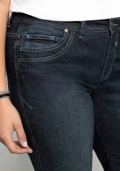 Bootcut-Jeans mit Used-Effekten