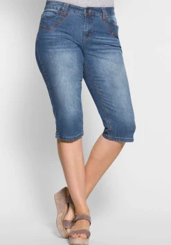 Caprijeans in schmaler, knielanger Form