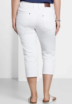 Caprijeans mit Used-Effekten