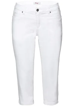 Caprijeans mit Used-Effekten