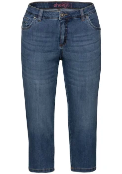Caprijeans mit Used-Effekten