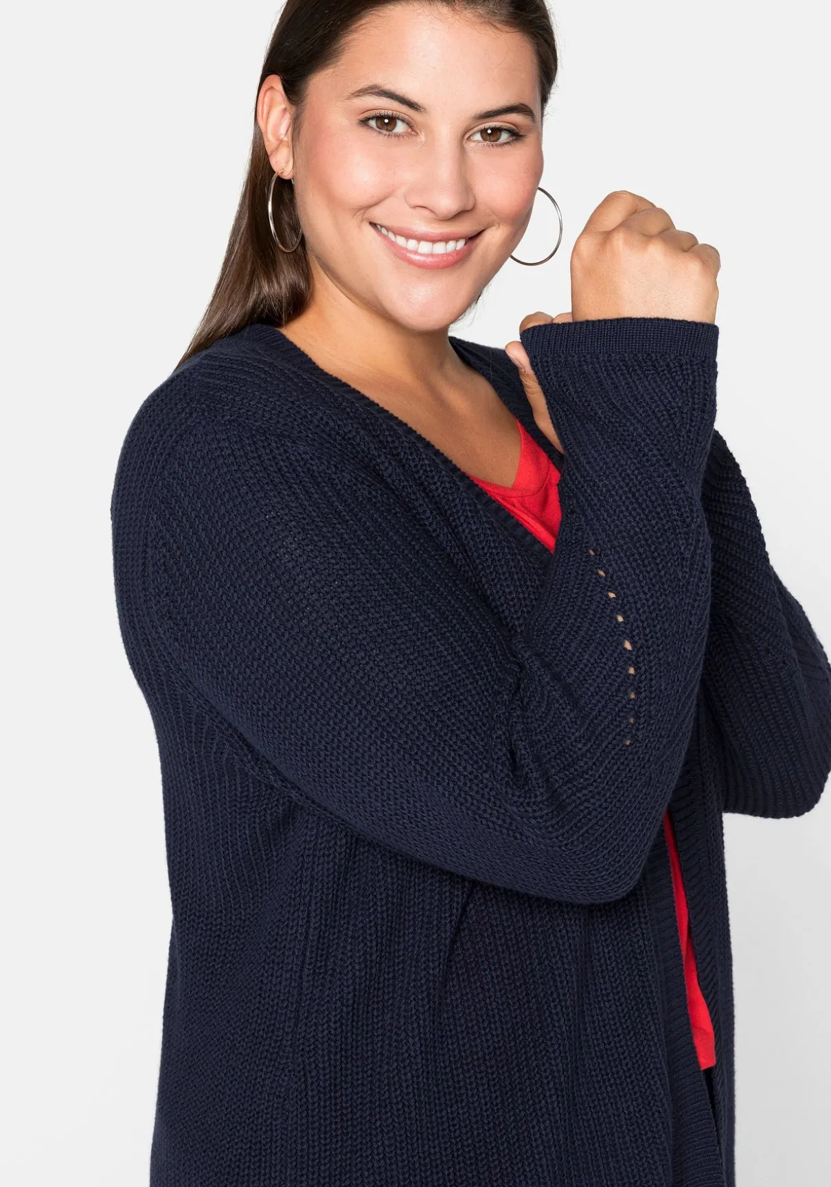 Cardigan aus Grobstrick, in offener Form