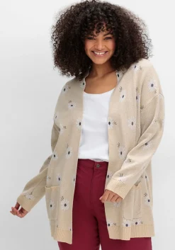 Cardigan mit Blüten-Jacquardmuster