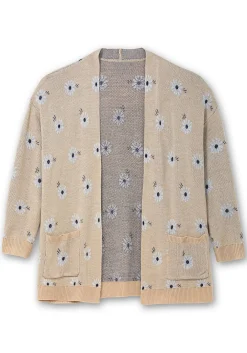 Cardigan mit Blüten-Jacquardmuster