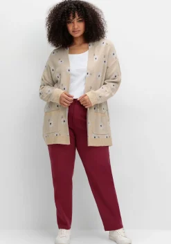 Cardigan mit Blüten-Jacquardmuster