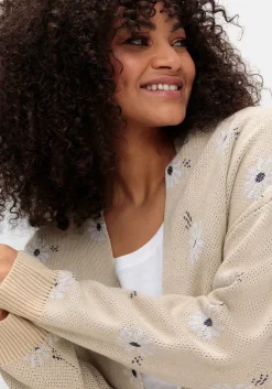 Cardigan mit Blüten-Jacquardmuster