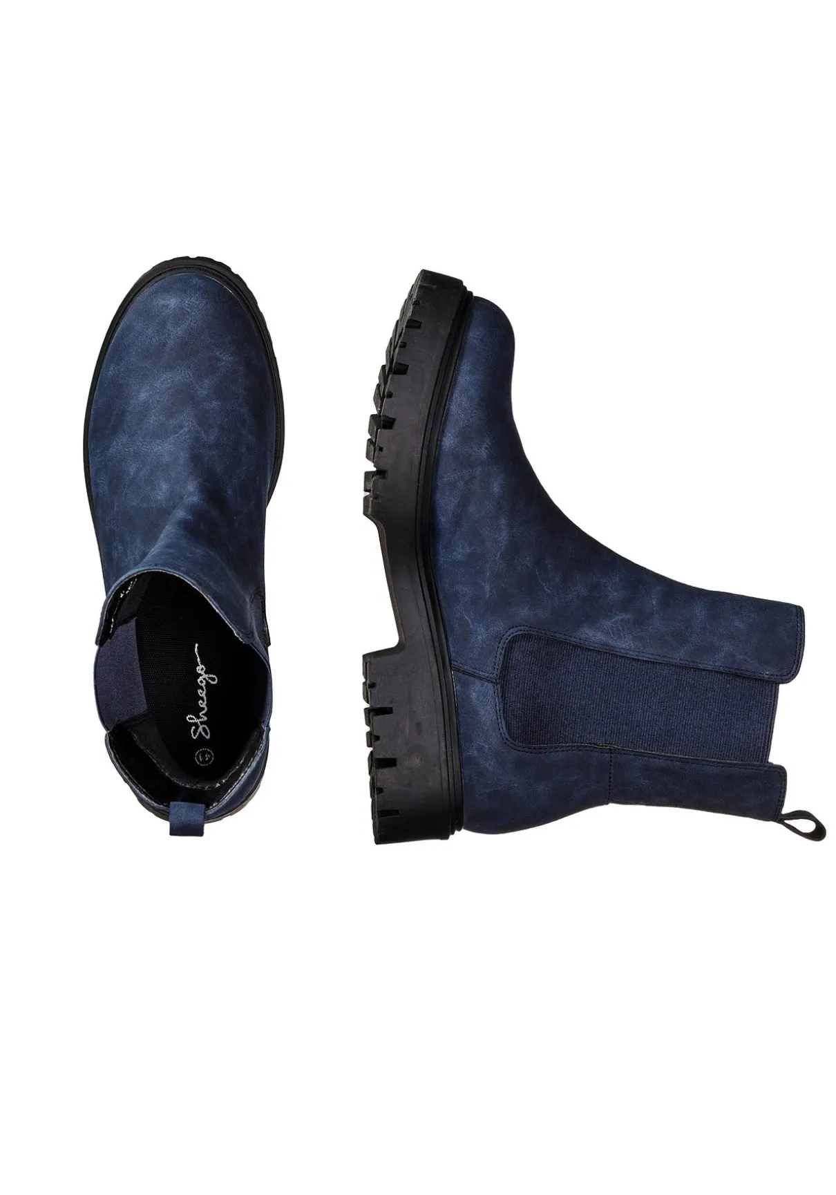 Chelsea-Boots aus Velourslederimitat