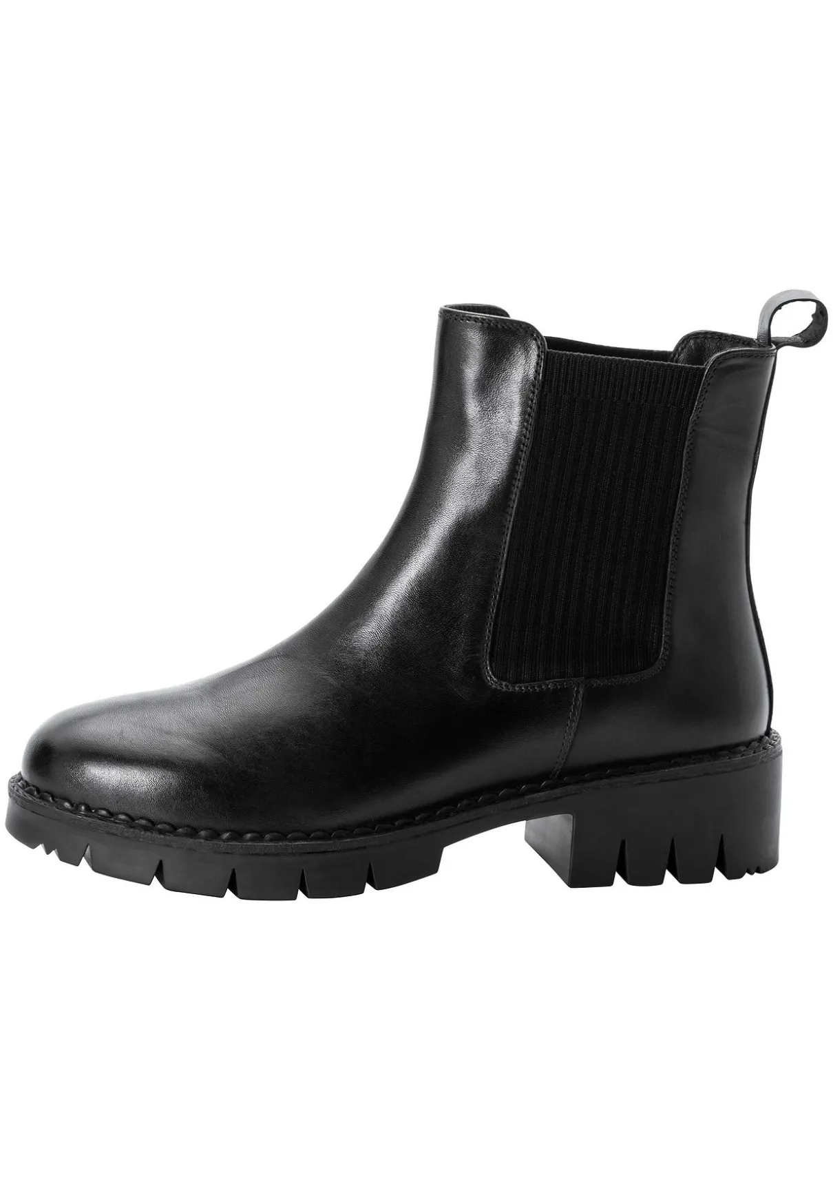 Chelsea-Boots mit stark profilierter Sohle, aus Leder
