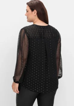 Chiffonbluse mit eingewebten Glanzfäden