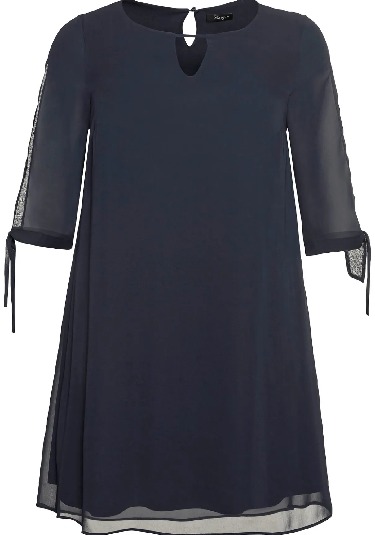 Chiffonkleid im Lagenlook, mit geschlitztem Ärmel