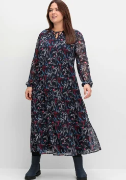 Chiffonkleid in Maxilänge, mit Alloverprint