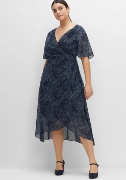 Chiffonkleid in Wickeloptik, mit Alloverprint