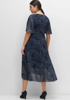 Chiffonkleid in Wickeloptik, mit Alloverprint