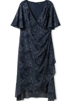 Chiffonkleid in Wickeloptik, mit Alloverprint