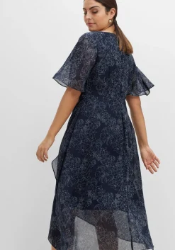 Chiffonkleid in Wickeloptik, mit Alloverprint