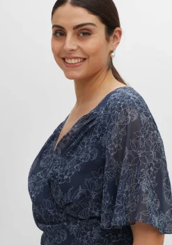 Chiffonkleid in Wickeloptik, mit Alloverprint