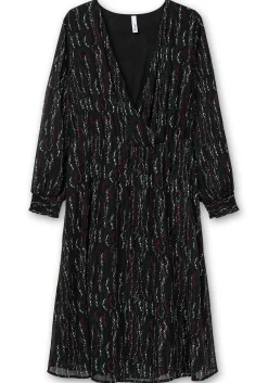 Chiffonkleid mit Alloverprint, in Wickeloptik