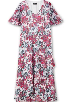 Chiffonkleid mit Blumenprint und Unterkleid