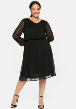 Chiffonkleid mit 3D-Effekt, mit Unterkleid