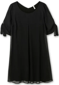 Chiffonkleid mit 3/4-Ärmeln, in Midilänge