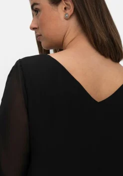 Chiffonkleid mit 3/4-Ärmeln, in Midilänge