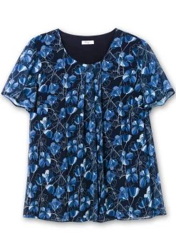 Chiffontunika im Lagenlook, mit Blütenprint