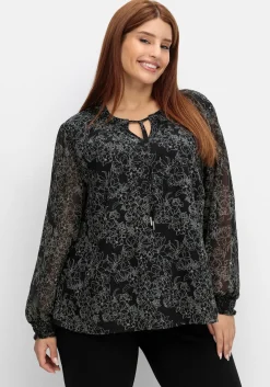 Chiffontunika in Petite Passform, mit Blumenprint