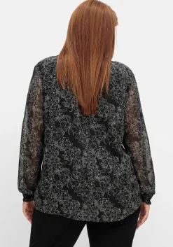 Chiffontunika in Petite Passform, mit Blumenprint