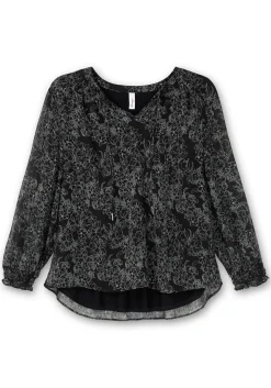 Chiffontunika in Petite Passform, mit Blumenprint