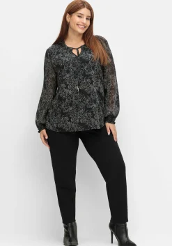 Chiffontunika in Petite Passform, mit Blumenprint