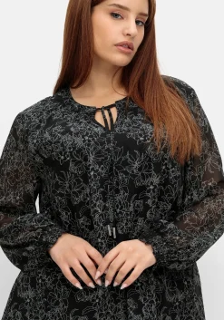 Chiffontunika in Petite Passform, mit Blumenprint