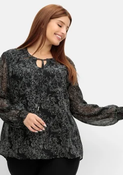 Chiffontunika in Petite Passform, mit Blumenprint