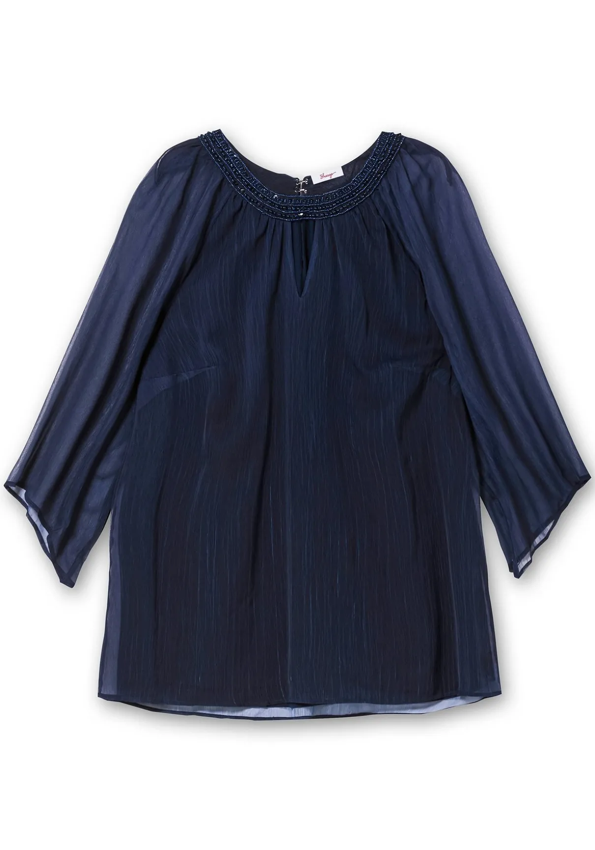 Chiffontunika mit Schmuckausschnitt