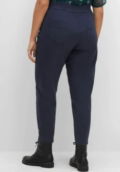 Chinohose aus Twill, mit High-Waist-Bund