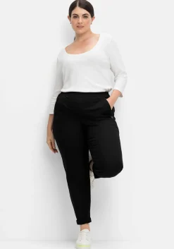 Chinohose mit Schlupfbund, aus weichem Twill