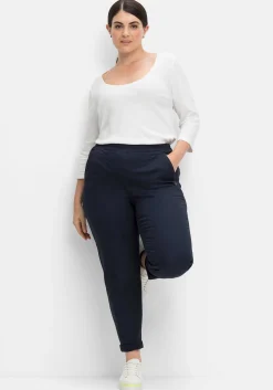 Chinohose mit Schlupfbund, aus weichem Twill