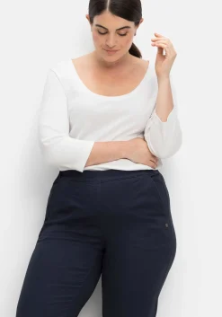 Chinohose mit Schlupfbund, aus weichem Twill