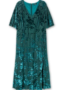 Cocktailkleid aus Mesh, mit Ausbrennermuster