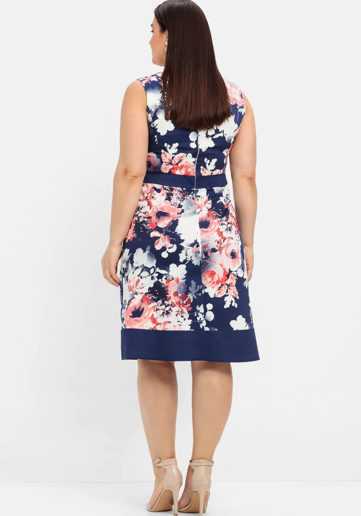 Cocktailkleid in A-Linie mit Blumendruck