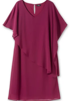 Cocktailkleid mit asymmetrischem Cape, aus Chiffon