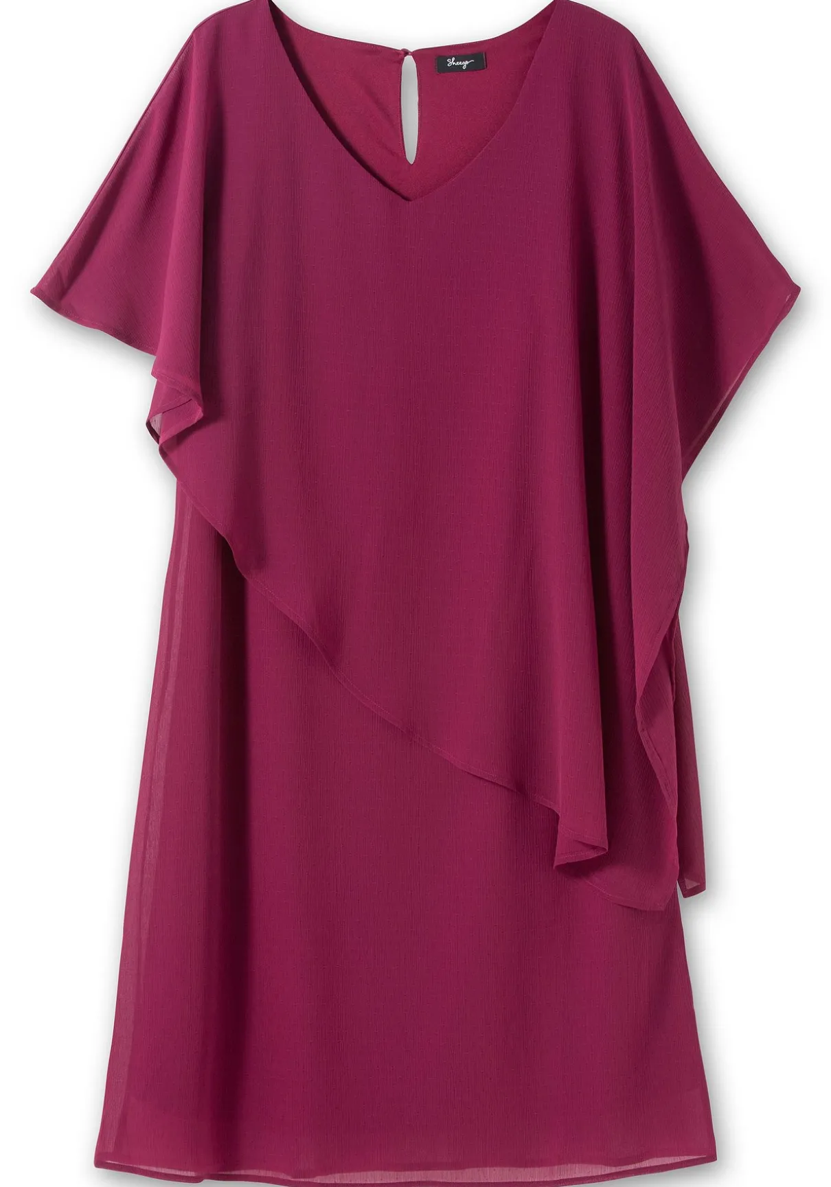 Cocktailkleid mit asymmetrischem Cape, aus Chiffon